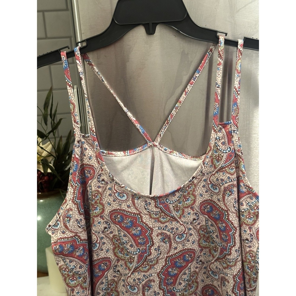 Allison Joy Paisley Racerback Double Straps For Support Tank Flowy Soft Comfy